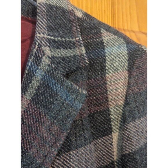 Evan Picone Blazer Academia Plaid 100% Wool Jacket Size 14 - Picture 8 of 16